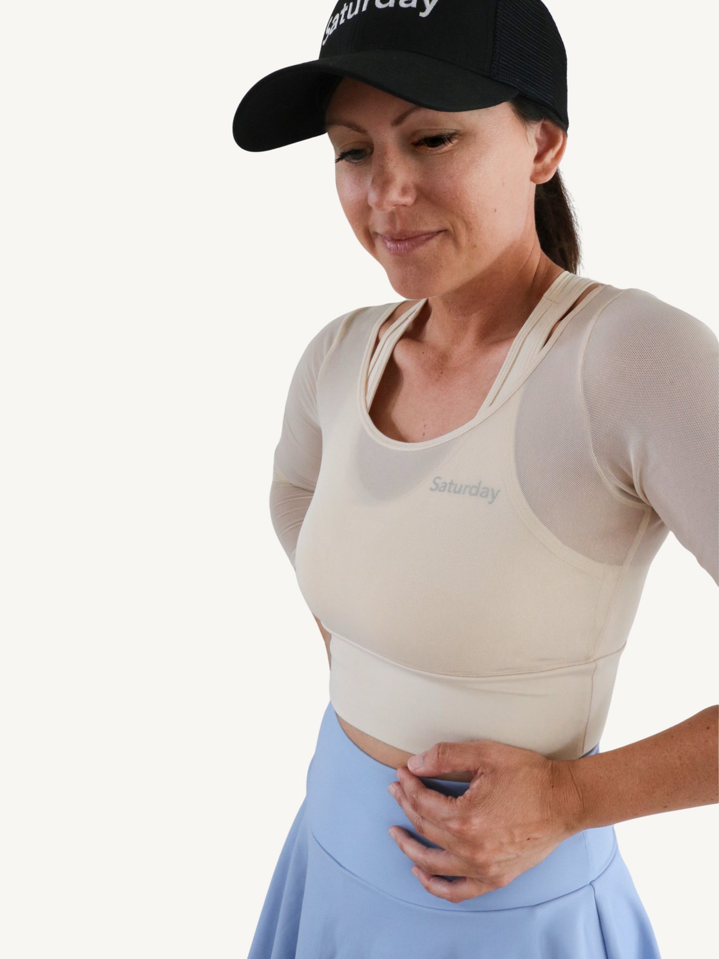 Women Mesh Top With Sports Bra