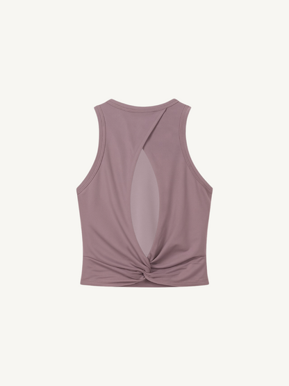 Women Purple Cut-Out Tank