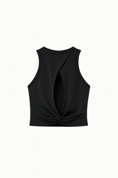 Women Black Cut-Out Tank
